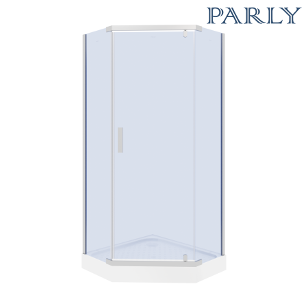 Душевой уголок Parly ZPE911 90х90 стекло тонированное профиль хром глянцевый с поддоном