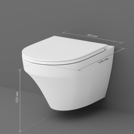 Чаша унитаза подвесная Am.Pm Inspire C501700WH цвет белый глянцевый без сиденья безободковая душевой смыв