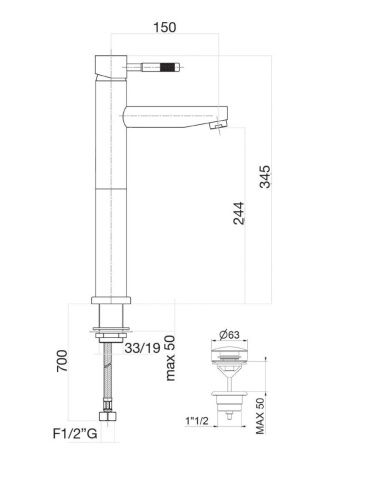 Смеситель Fiore 44NN5290 на раковину черный - фото 3