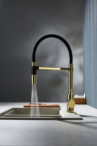 Смеситель для кухни Rose R133E на мойку золото - фото 4