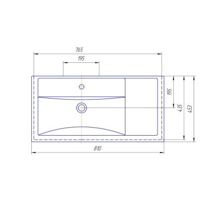 Раковина из сантехнического фарфора Kirovit Фостер 30469 80х50 накладная цвет белый