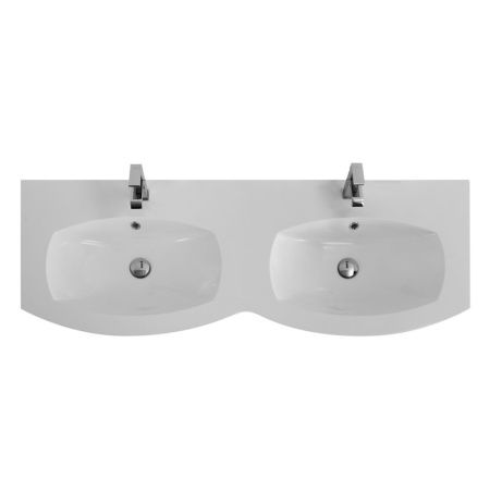 Раковина из искусственного камня Cezares 50156 140х50 подвесная цвет белый 2 отверстия под смеситель