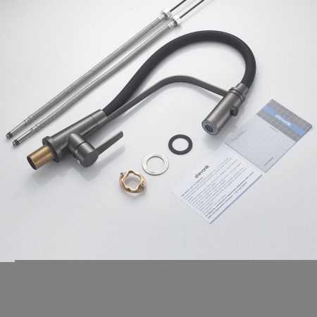 Смеситель для кухни Shevanik S943T-3 на мойку оружейная сталь