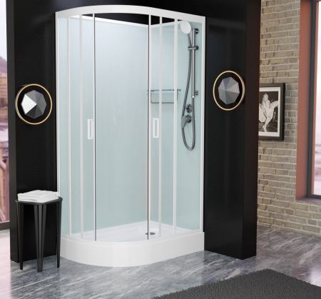Душевая кабина Frank 412014 120х80 асимметричная без крыши ориентация правая