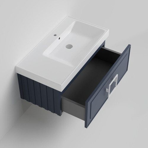 Тумба с раковиной La Fenice CUBO NFNC-01-CUB-BG-90-2-90R 91х36х49 подвесная цвет синий - фото 2