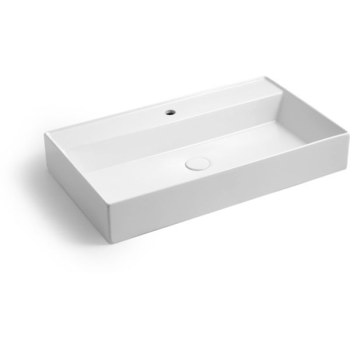 Раковина White Ceramic Like 80 см W092701 накладная/подвесная цвет белый глянцевый