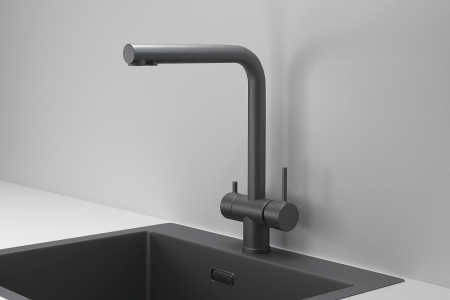 Смеситель для кухни Granula Kitchen Space 7011, ГРАФИТ МАТОВЫЙ на мойку графит матовый