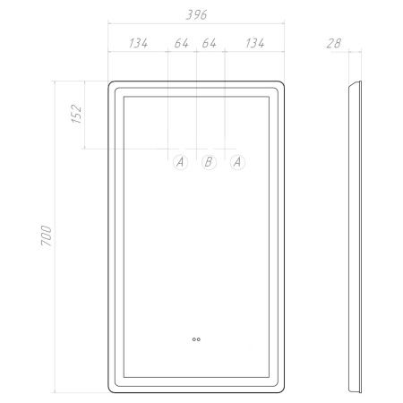 Зеркало Vigo Geometry Сlassic 68 40х70