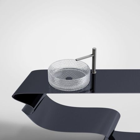 Раковина стеклянная Ceramica Nova CRISTAL CN6062 40х40 накладная цвет прозрачный без отверстий под смеситель