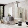 Душевая шторка на ванну Maybah Glass MGV-597-2 50х140 стекло прозрачное профиль бронза ориентация универсальная