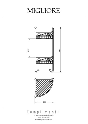 Полка-решетка угловая Migliore COMPLEMENTI 22937 - фото 2