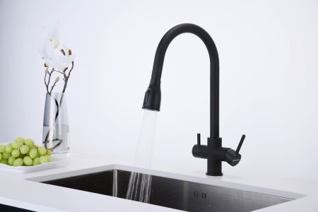 Смеситель для кухни Paulmark LANGE La214212-AN на мойку черный