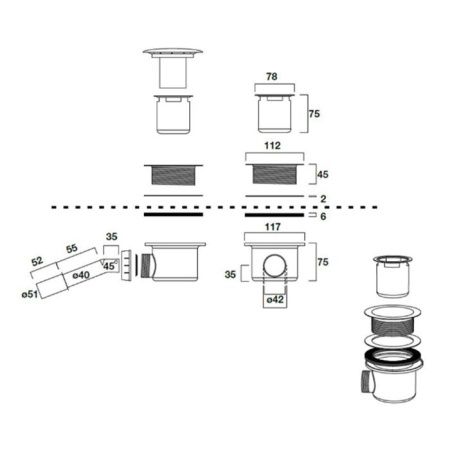 Сифон для душевого поддона Kerasan RETRO 905691 золото