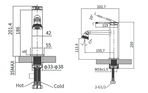 Смеситель Arrow AMP11855 на раковину/столешницу хром - фото 5