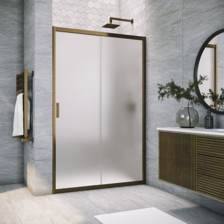 Душевая дверь Vegas-Glass ZP TUR+NOVO ZP TUR NOVO 165 05 10 165х200 стекло матовое профиль бронза