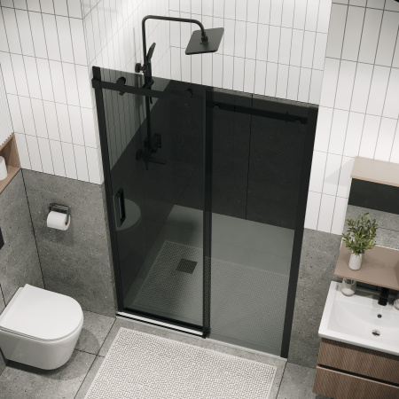 Душевая дверь Grossman Classic 100.K33.04.130.21.10 130х195 стекло тонированное профиль черный матовый