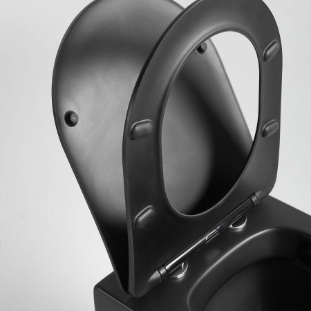 Унитаз подвесной Vincea Piatti VT1-11SMB черный с сиденьем микролифт безободковый душевой смыв