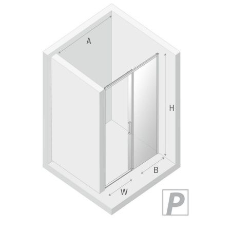 Душевая дверь New Trendy PRIME D-0309A 150х200 стекло прозрачное профиль хром