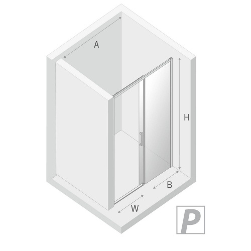 Душевая дверь New Trendy PRIME D-0299A 100х200 стекло прозрачное профиль хром глянцевый - фото 3