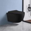 Унитаз подвесной Cerutti SPA CT10017 черный с сиденьем микролифт безободковый каскадный смыв