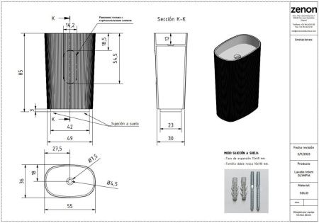 Раковина из искусственного камня Zenon Olympia 4000.000.000.000.39681 60х40 напольная цвет белый