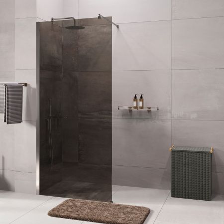 Душевая перегородка Wasserkraft Rur 30W 30W46BN-TG 110х200 стекло тонированное профиль никель