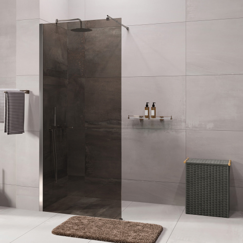 Душевая перегородка WasserKRAFT Rur 30W 30W46BN-TG 110х200 стекло тонированное профиль никель - фото 2