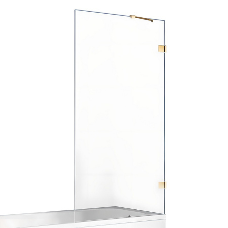 Душевая шторка на ванну New Trendy AVEXA GOLD SHINE EXK-2174 90х150 стекло прозрачное профиль золото глянцевое