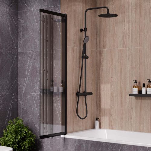 Душевая шторка Reflexion Slider RX15090CBL-21 90x150 стекло прозрачное профиль черный матовый ориентация универсальная - фото 4