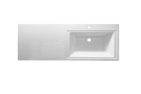 Раковина из искусственного камня Эстет Даллас ФР-00014936 130х50 накладная цвет белый 1 отверстие под смеситель