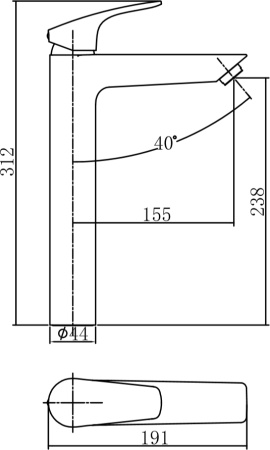 Смеситель Aquanet Static AF330-11C на раковину хром без термостата