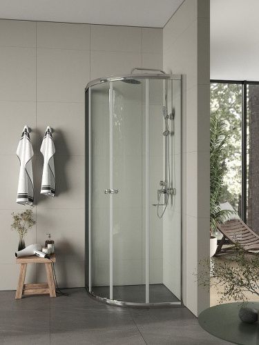 Душевой уголок Agger A01-080TCR/G 80х80 стекло прозрачное профиль хром без поддона - фото 3