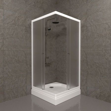 Душевой уголок Тритон Стандарт Щ0000061815 90х90 стекло матовое профиль белый с поддоном