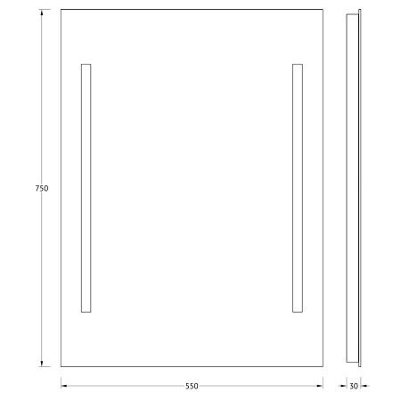 Зеркало Evoform Lumline BY 2014 60х80 подвесное