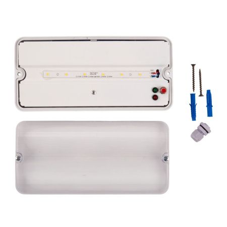 Светильник накладной Uniel ULW-K25B 6W/4000K/EMG IP65 WHITE