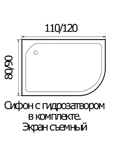 Душевой поддон WEMOR 120/90/24 R (10000003000) 120х90 акрил белый - фото 2