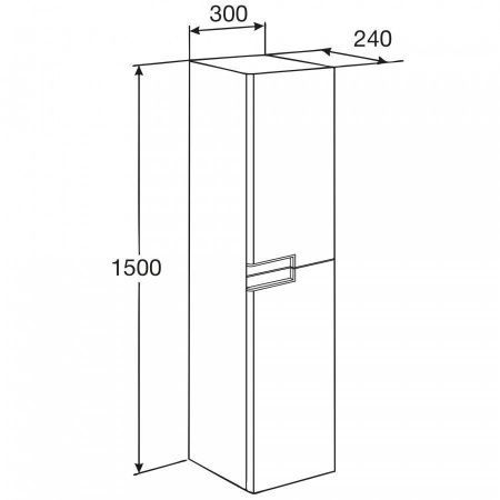 Шкаф-пенал Roca Victoria Nord Ice Edition ZRU9302729 30х150 подвесной цвет белый