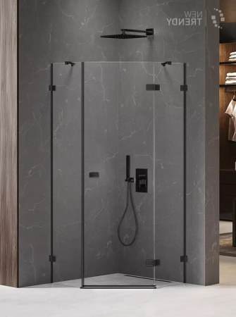 Душевой уголок New Trendy AVEXA Black EXK-3874 80х80 стекло прозрачное профиль черный без поддона