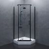 Душевой уголок Тритон Дека Щ0000059782 90х90 стекло прозрачное профиль черный с поддоном