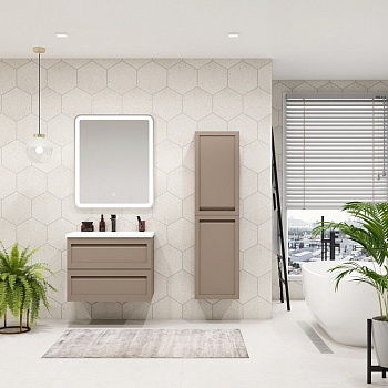 Шкаф-пенал Art&Max PLATINO AM-Platino-1500-2A-SO-CM 40х30х150 подвесной цвет капучино матовый