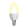 Лампа светодиодная диммируемая Uniel LED-C37 7W/3000K/E14/FR/DIM PLP01WH картон