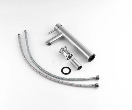 Смеситель для раковины Knotlor STREAMLINE SS-04/01 на столешницу нержавеющая сталь