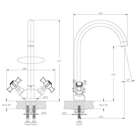 Смеситель для кухни Rossinka Z Z02-71 на мойку хром
