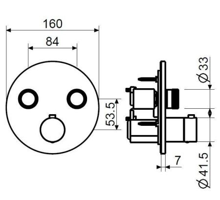 Смеситель для душа Plumberia Selection Psbox PSB1902CR встраиваемый в стену хром