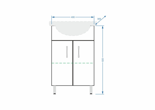 Тумба под раковину Stella Polar Концепт SP-00000047 50х31х82 цвет белый - фото 2