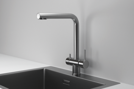 Смеситель для кухни Granula Kitchen Space 7011, СТАЛЬ САТИН на мойку сталь сатин