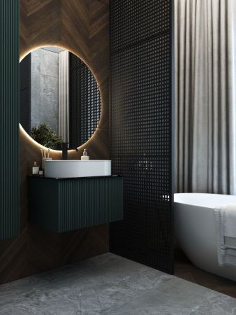 Тумба со столешницей La Fenice TERRA NFNC-01-TER-G-60-3-GB 60х50 подвесная цвет синий/серый