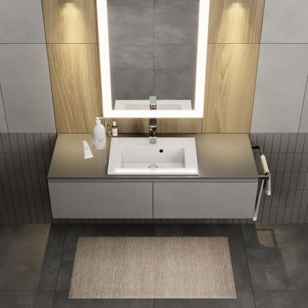 Раковина керамическая Uperwood Aurora RAurora50wg 50х40 полувстраиваемая цвет белый