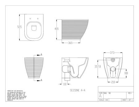 Чаша унитаза приставная Disegno Ceramica Loom LO002RIM55 цвет коричневый без сиденья безободковая