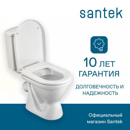 Унитаз-компакт напольный с бачком Santek Алькор 1WH302140 белый с сиденьем каскадный смыв